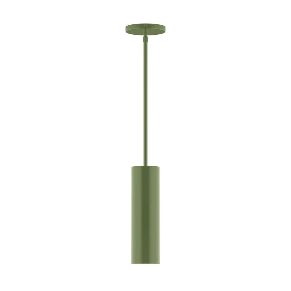 Montclair Lightworks STG426-22 3.5" x 12" Axis Mini Cylinder Stem Hung Pendant Fern Green Finish